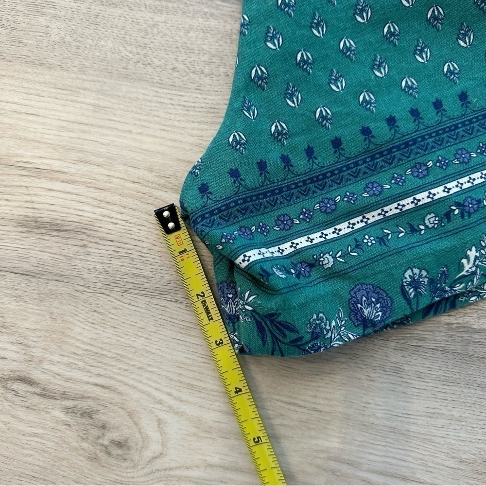 NWT Old Navy Turquoise Green Paisley Floral Linen Shorts Size 12 Summer Boho - Picture 10 of 10
